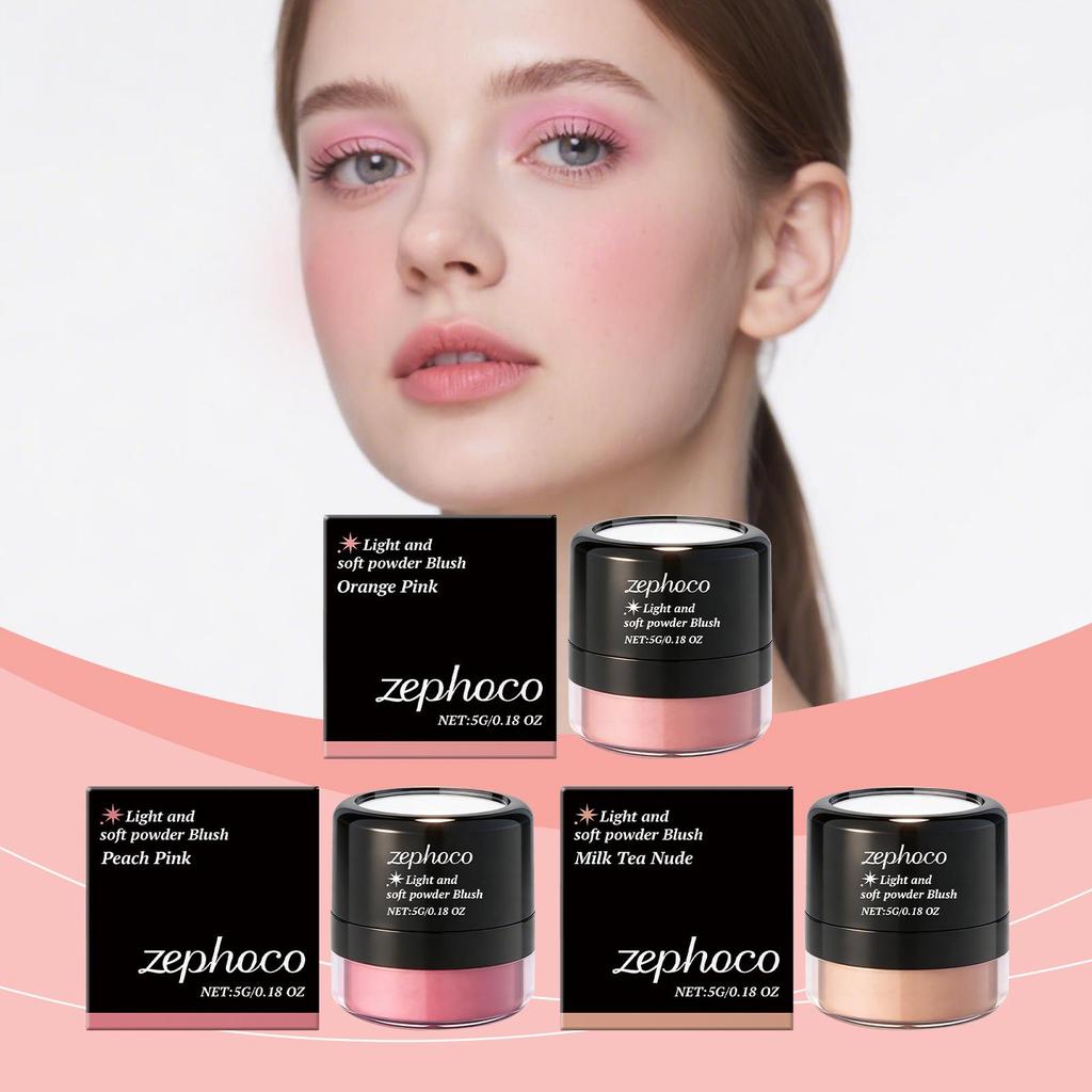 Zephoco Rosy Glow Matte Blush - Light, Soft & Pigmented for Natural Contouring.