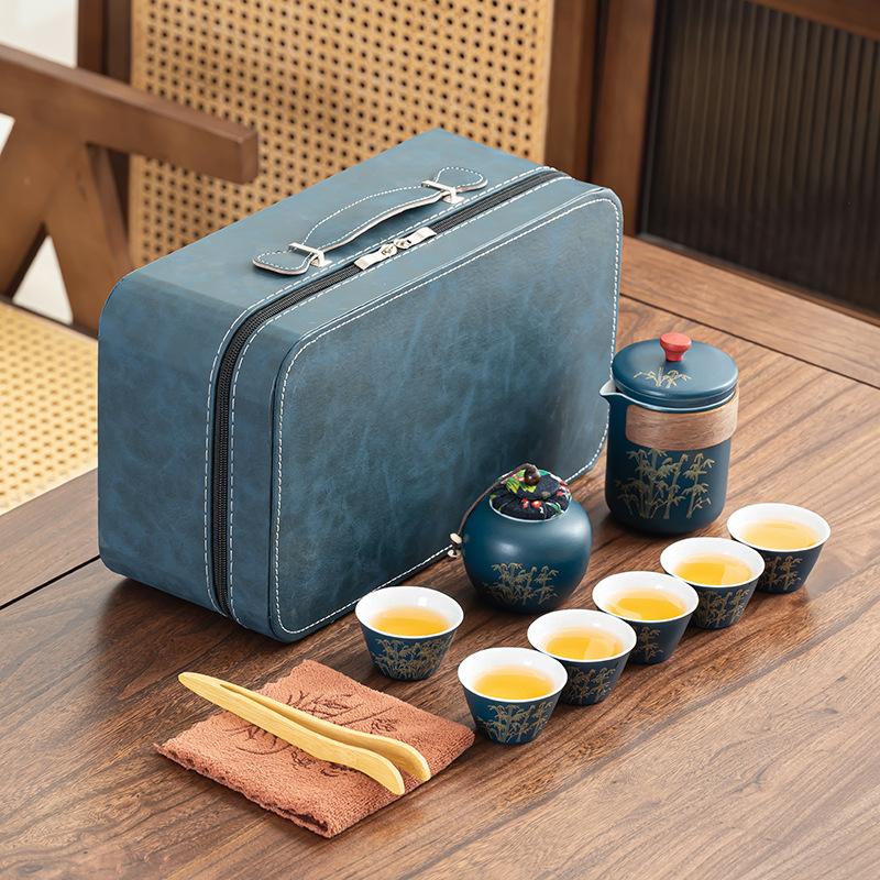 

Tea set Guofeng white porcelain Jinsi Guyun company business gift