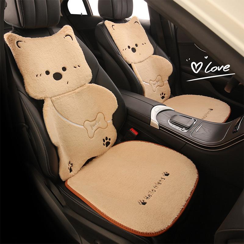 Kreskówkowy Pluszowy Zimowy Poduszka na Fotel Samochodowy dla GAC GS3, GS4, GS4PLUS