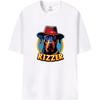 Fun Vibe Rizzer Dog Graphic T-Shirt Cool Rottweiler Style Design Men's Women's Casual Tee 100% Cotton Short Sleeve Gift White