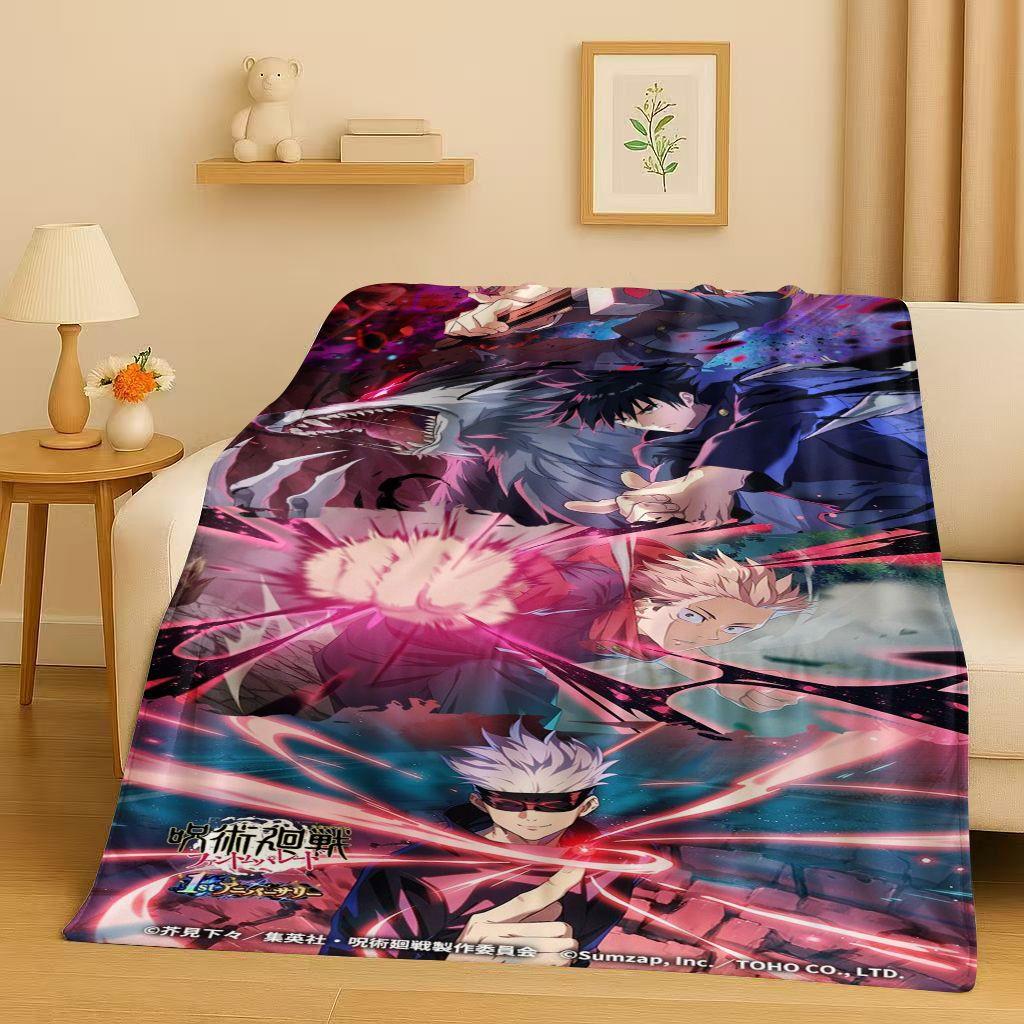 Anime Jujutsu Kaisen Cartoon Itadori Yuj Flanelldecke, Ultraweiche Warme Plüschdecke für Zuhause Schlafzimmer Bett Sofa Abdeckung Kindergeschenk