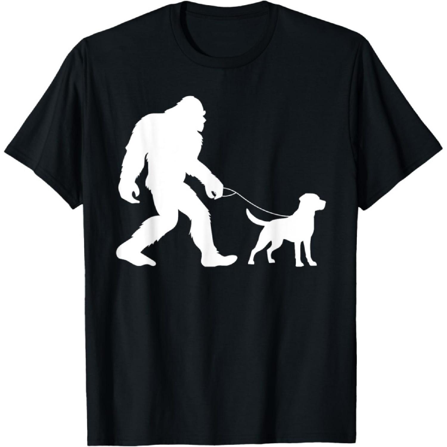 

Fun Bigfoot Sasquatch Walking Labrador Retriever Gag Gift T-Shirt XXXXXL чорний
