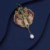 High-end Heavy Industry Chinese Style Hundred Birds Chaofeng Color Phoenix Brooch Women's Pearl Tassel Pendant Corsage Clothes Accessories