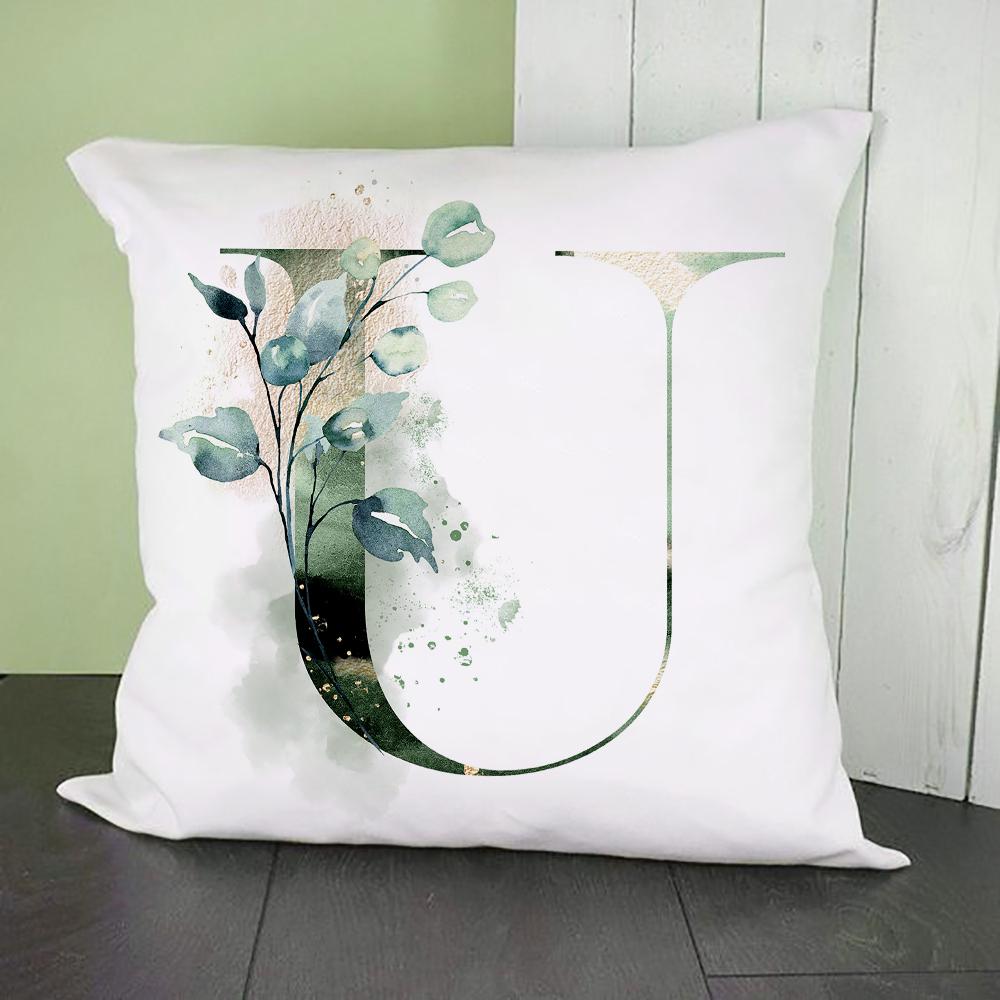 Green Alphabet A B C Printing Pillow Cases Fashion English Letter Home Sofa Living Room Car Decorative Pillowcase Cushion Cover