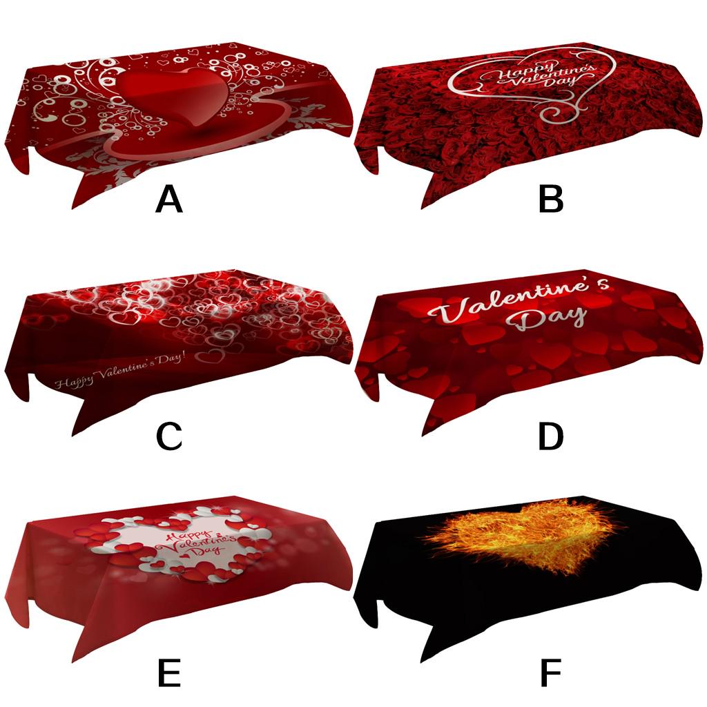 Valentine's Day Table Cloth Rectangular Tea Table Cover Dining Home Decor