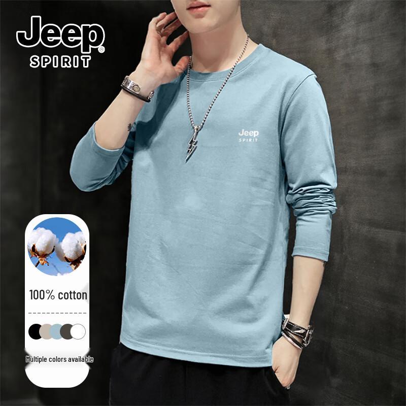 

JEEP SPIRIT Men s Heavyweight Loose Fit Long Sleeve T-Shirt L