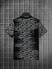 Men Gradient Diamond Geometric 3D Print T-shirt Black Crew Neck Short Sleeve Daily Casual Tee