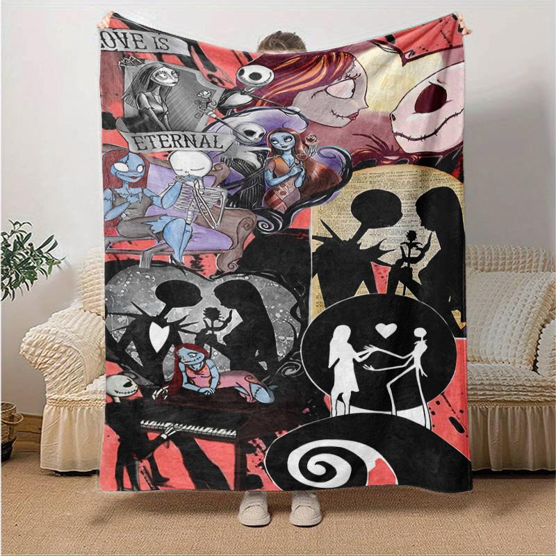 1pc Nightmare Before Christmas Soft Throw Blanket Flannel All Season Light Weight Living Room/Bedroom Warm Blanket. M7290162