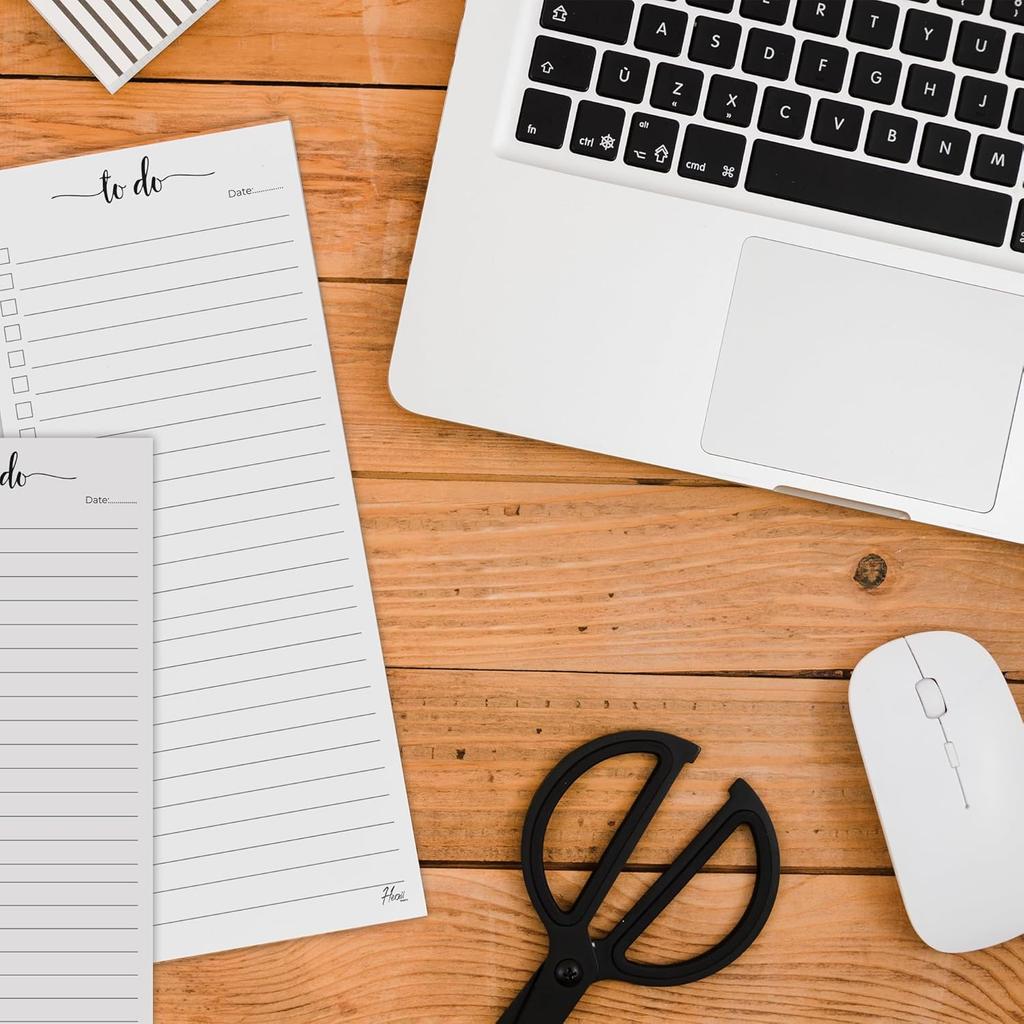 HerZii Prints 2 PackTo Do List Notepad - 3.7 x 8.5 (1/3 Sheet Slim Skinny Size), Grocery List Pads for Fridge, Shopping List Notepads.