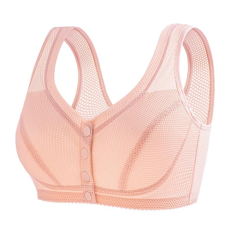 Women's Plus Size Front Buckle Non-Wire Bra Comfortable and Breathable Vest Bra
