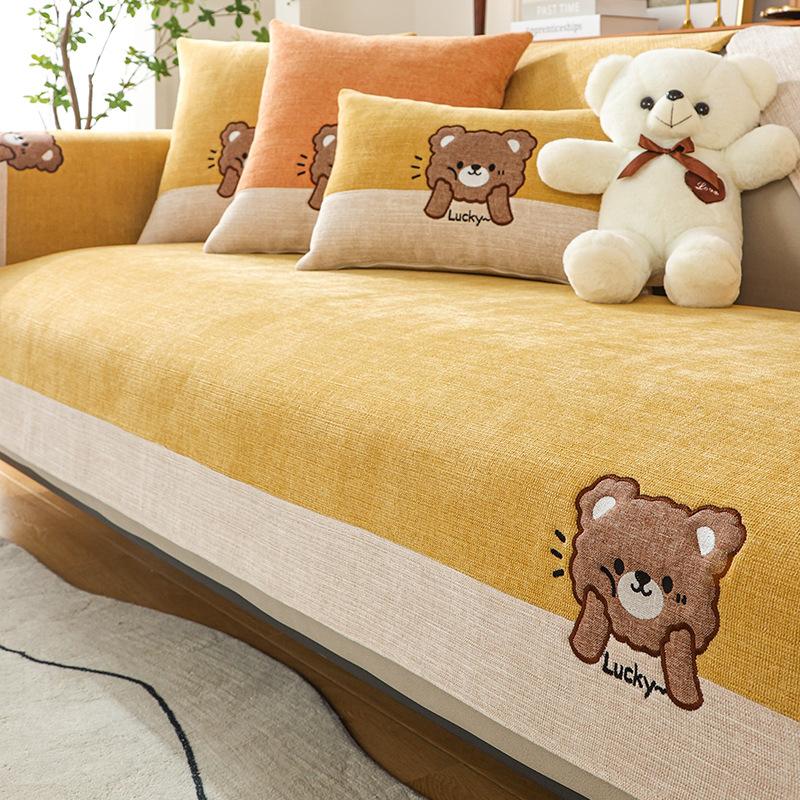 Chenille Sofa Cushion Four Seasons Universal Simple Modern Cartoon Non-Slip Seat Mat All-Inclusive Sofa Cover Blanket Cover Towel