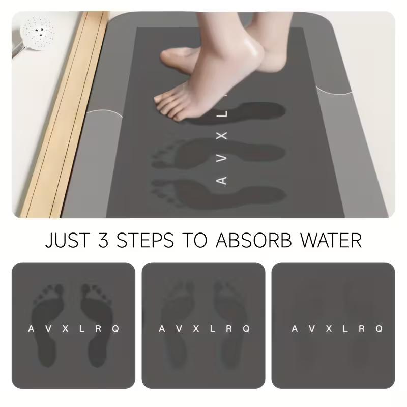 60*90cm Non-Slip Bathroom Absorbent Diatomite Mat, Soft and Super High Quality Quick-Dry Shower Rug