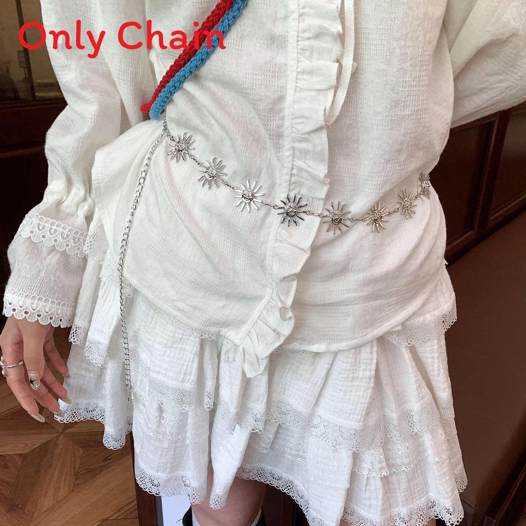 Bohemian Retro Floral Waist Belt With Sunflower Chain For Summer Dresses SunChain