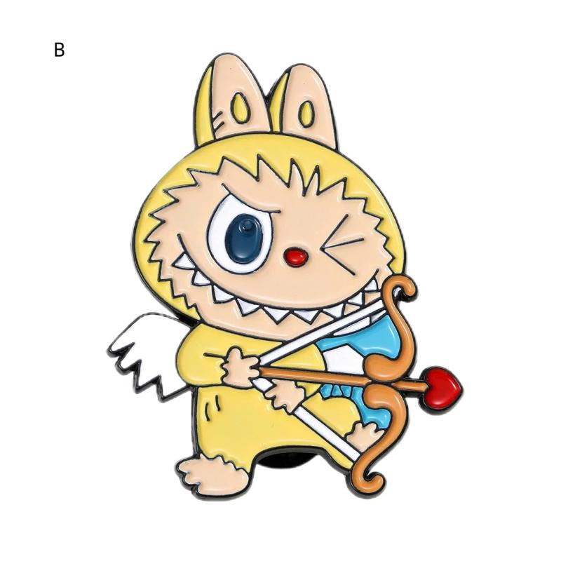 Anime Cute Enamel Labubu Brooch Cartoon Metal Studen Badge Pins Jewelry Brooches Men Women Backpack Jewelry Accessories