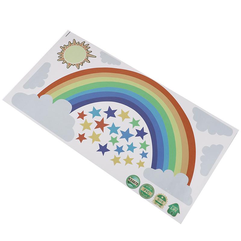 Rainbow Stars Wall Sticker Kids Bedroom Window Decals Vinyl Art Murals Removable