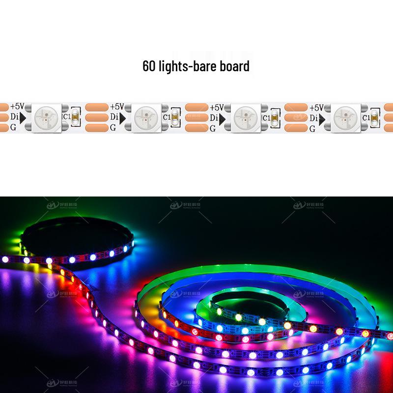 WS2812B 5mm Flexible Dream Color LED-Streifen, 5050 Chip, Eingebauter IC, 5V Einzelsteuerung.