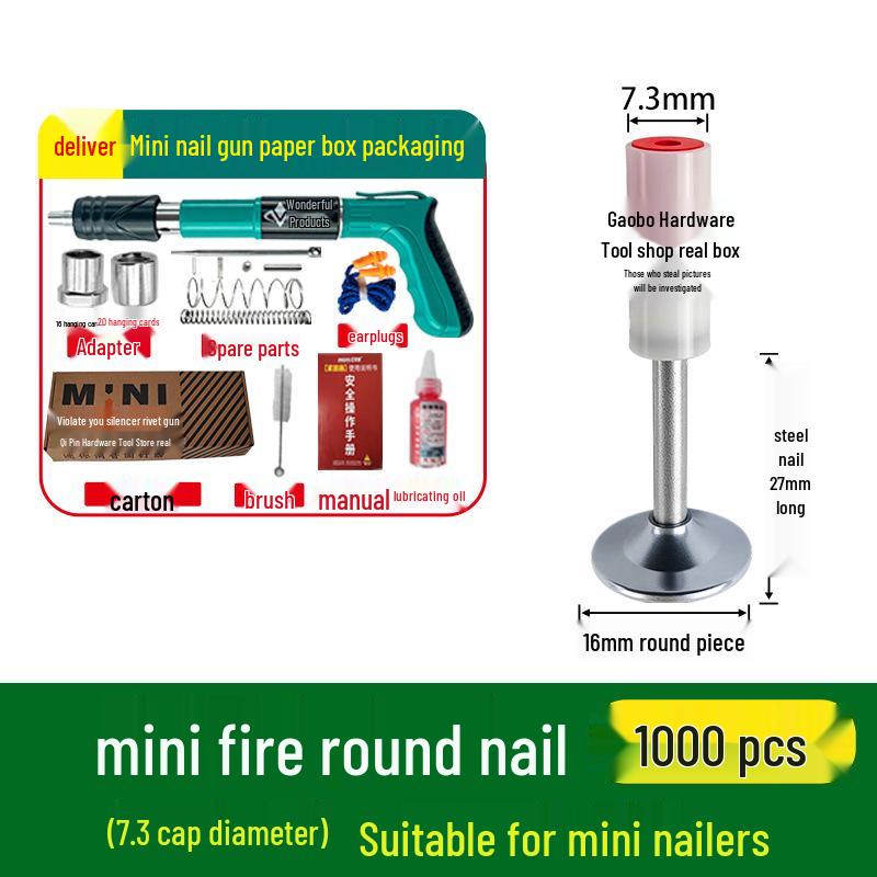 M8 Threaded Powder-Actuated Nail Gun with Removable Screw for Ceiling Lights