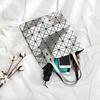 Summer Fashionable And Simple Diamond Women'S Bag Changeable Laser Geometric Splicing Bag Women'S Shoulder Bag Small Square Bag