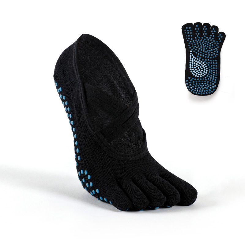 

2 пары носков для йоги Meikan Beauty Watch, носки с пальцами, домашние носки, носки с раздельным пальцем, профессиональные женские нескользящие носки, носки для пилатеса Black [1 pair]]