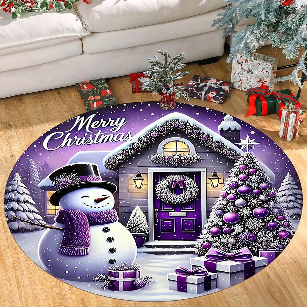Christmas Round Rugs: Gingerbread House, Nutcracker, Snowy Tree & More! Bedroom room floor mats New Year home decoration