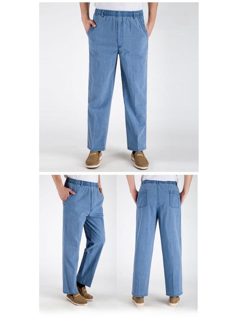 Pánské kalhoty s vysokým pasem ze směsi lnu: Prodyšný, ležérní střih na léto