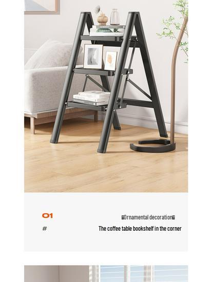Telescopic Folding A-Frame Ladder: Indoor Multifunctional Step Stool with 3-4 Steps