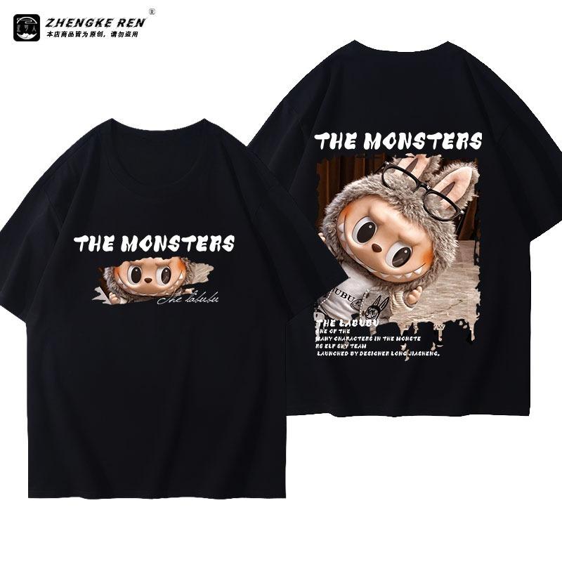 

Кролик Плюшевая Кукла Дизайнерский Смысл Граффити Принт Футболка Мужская Летняя Тонкая Свободная Черная Футболка С Коротким Рукавом Топ S