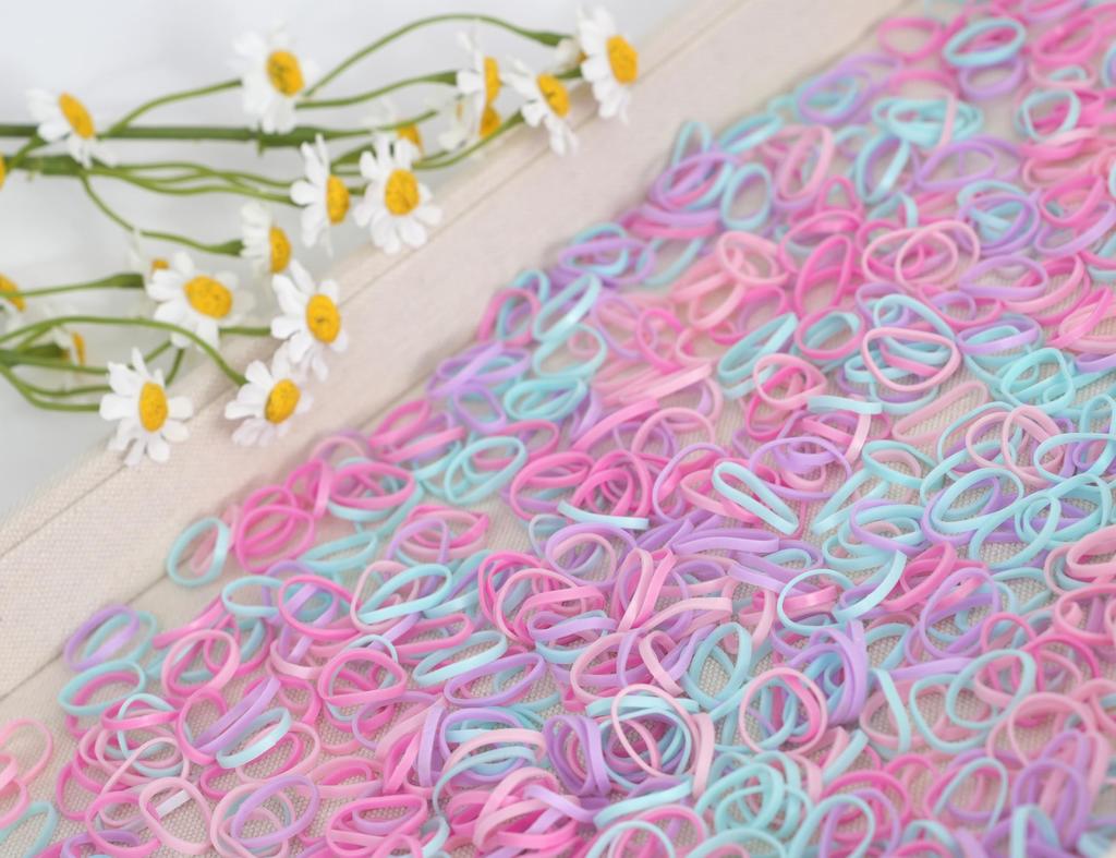 BIANHUAN Haargummis für Kinder, 1000-teiliges Set, Baby-Haargummis mit Schneider zum Schneiden, für Kinder und Kleinkinder, Ohne Verzierungen, Stilvolles Geschenk, Schmerzfrei, Niedlich und