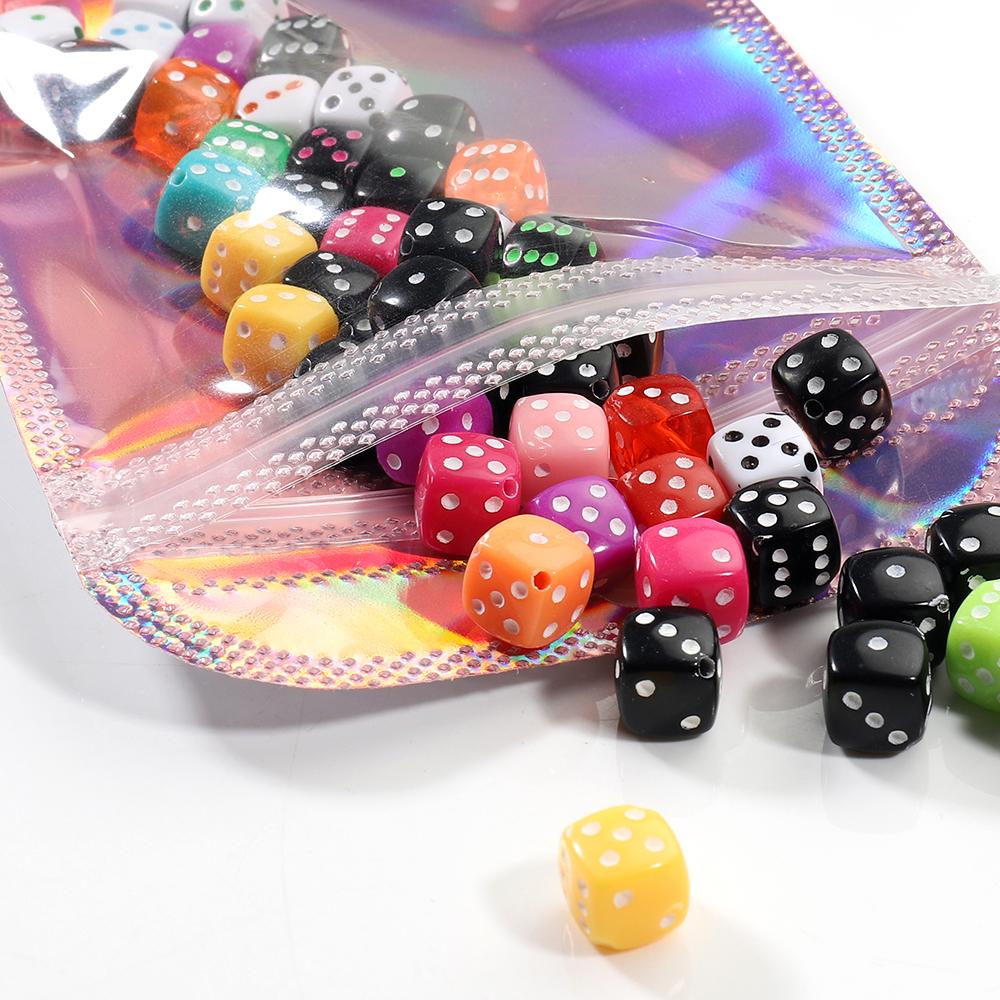 50pcs Iridescent Self Sealing OPP Bags Laser Iridescent Zip lock Resealable Package Pouch Retail DIY Jewelry Storage Accessories