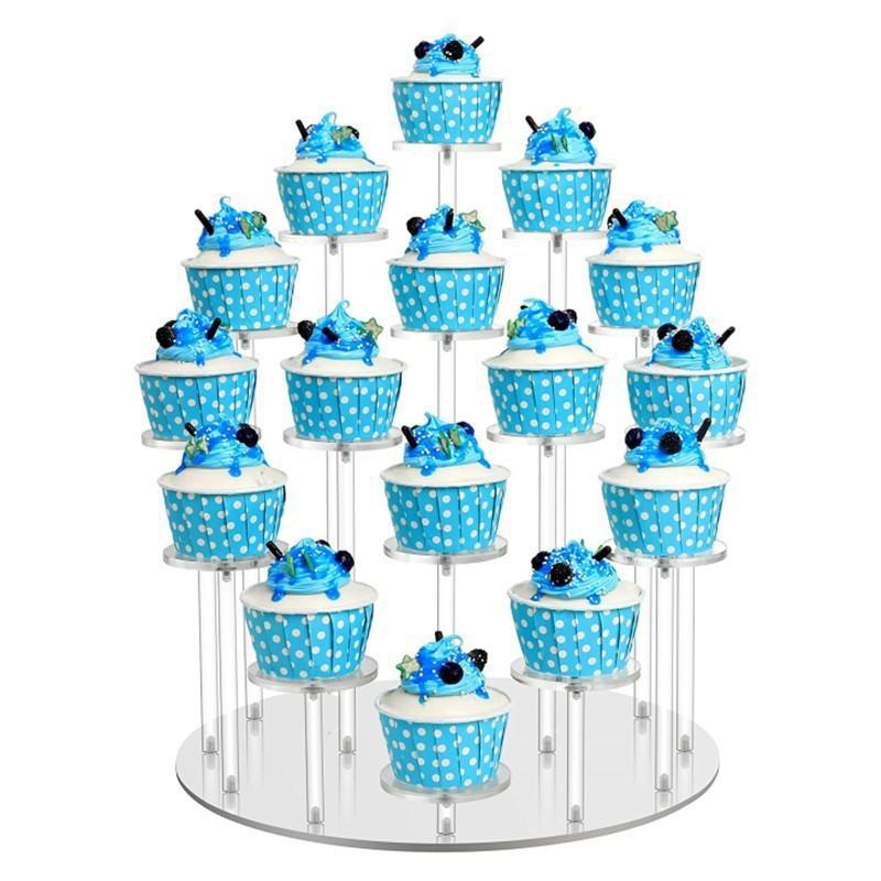 16 Tier Acrylic Cupcake Stand For Birthday Party Wedding Baby Shower Christmas Decoration Dessert Holder Cupcake Display Rack