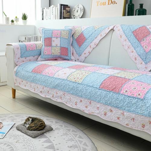 Thickened Pastoral Fabric Sofa Cover Slip Resistant Slipcover Printing Seat Sofa Towel Dust Cover Towel Couches for Living Room