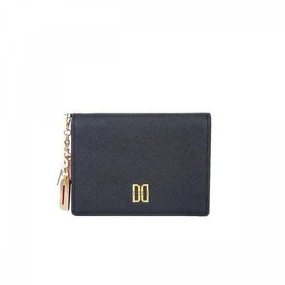 Carteira com Cartão de Charme Color Block Preto Dcwa1e012