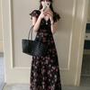 French Fashion Foreign Style V-neck Elegant Temperament Long Dress Women's Summer New Small Flying Sleeves Lace Edge Thin Dress