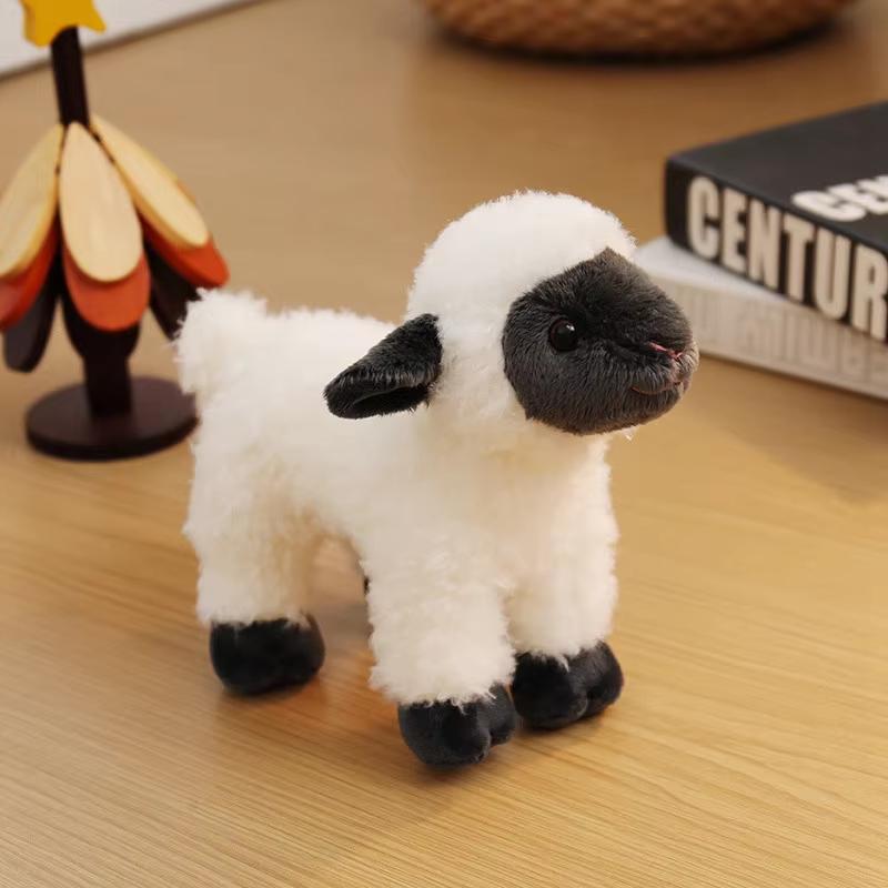 20Cm Cartoon Stand Lying Little Lamb Plush Toys Dolls Girls Boy Companion Stuffed Dolls Kawaii Fluffy Sheep Plush Dolls Toy Gift