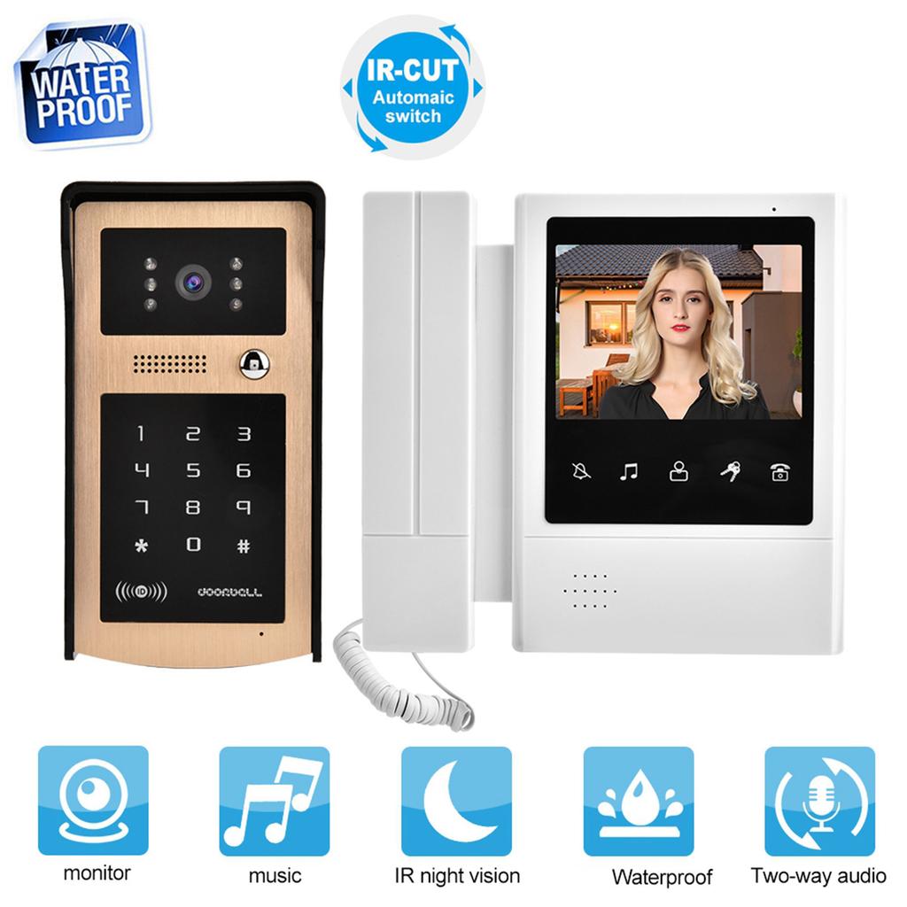 4,3 Zoll Farb-LCD Touch Videokamera Türklingel Gegensprechanlage Zutrittssystem