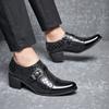 Mode Mode Braune Herrenschuhe mit Reißverschluss Hohe Absätze Oxfords Spitz Übergröße 46 Lederschuhe Höhenerhöhung Herren Hochzeitsschuhe