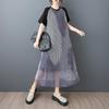 Short Sleeve Plus Size Hollow Out New In Dresses for Women Casual Loose Long Summer Dress