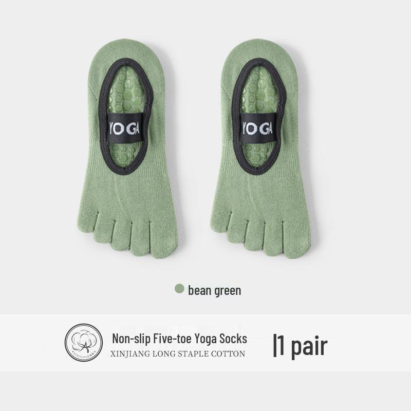 Women's Anti-Slip Yoga & Pilates Five-Toe Socks - Summer Thin, Pure Cotton Toe Separator Boat Socks