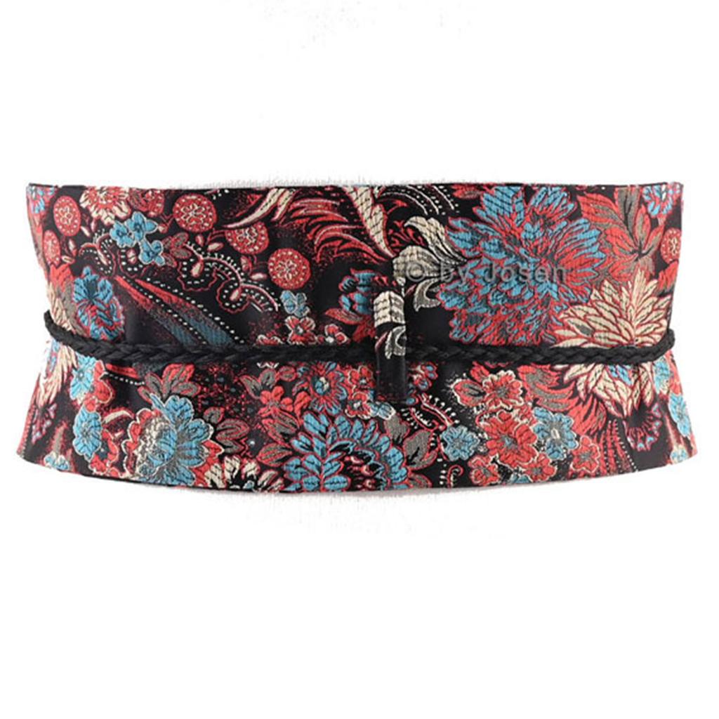 Jacquard Fabric Tassel Belt For Women Adjustable Length Fashionable Hanfu Waistband for Casual and Travel Outfits