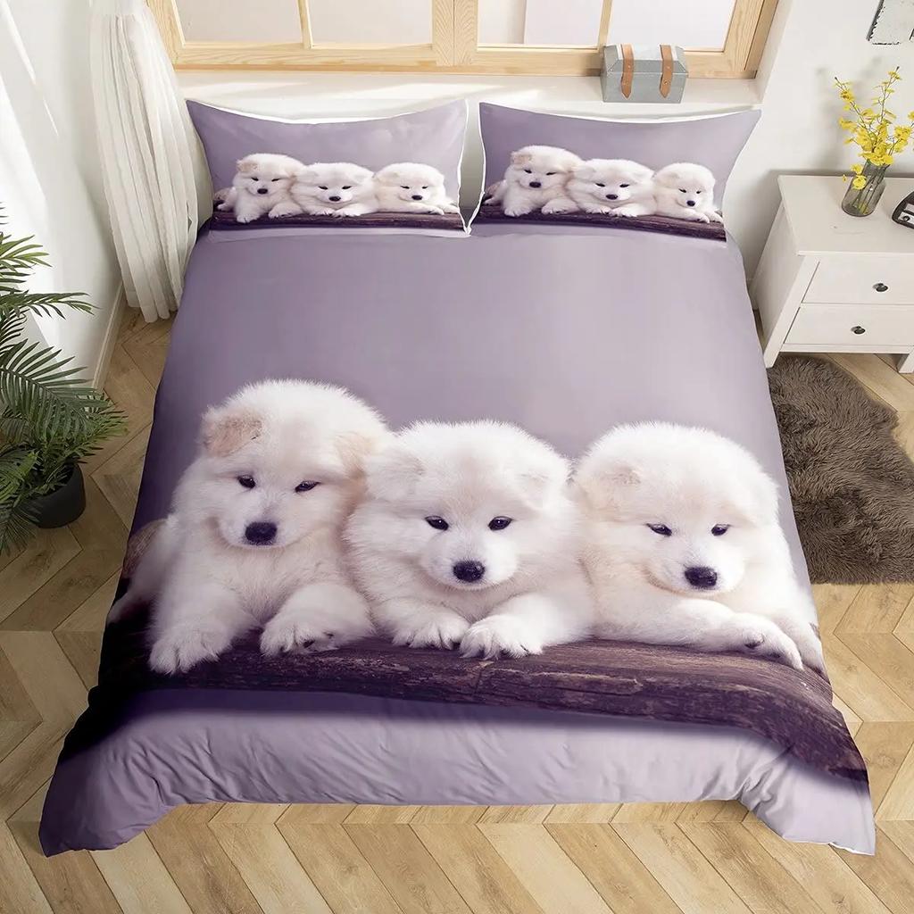 Animal Dog 3D Print A Dog Sleeping On Its Stomach Duvet Cover Design Lovely Pet Dog For Children Women Men Bedroom Decorations