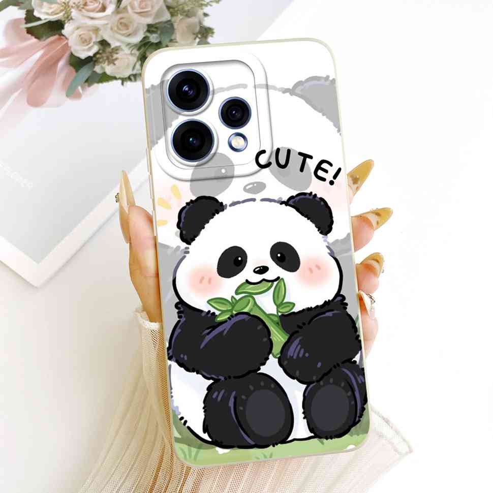 For Oppo Reno15 5G Case CPH2825 ilicone Back Cover For Oppo Reno 15C Reno15c 5G Cute Panda Cartoon Phone Cases Shockproof