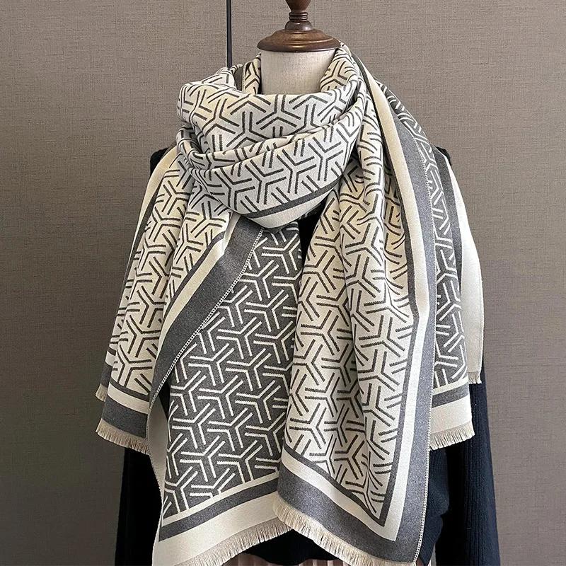 Nový Zimný Hrejivý Kašmírový Šál Dámsky Šál Pashmina Hrubý Šál Deka Bufanda Cestovný Šál Dámsky Vzorovaný Šál
