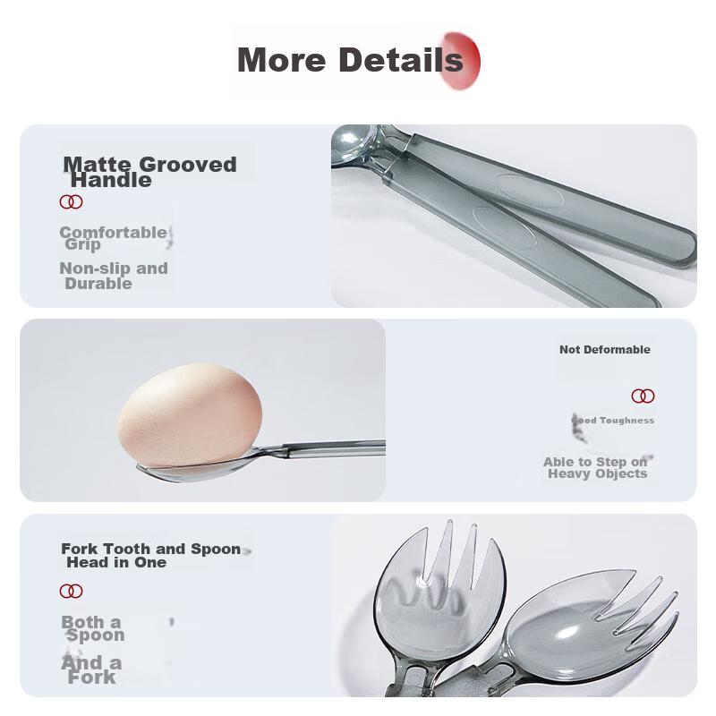 YOUAO Disposable Forks [50 Individually Wrapped], Soup Spoons, Rice Spoons, Soup Spoons, Tablespoons, Ice Cream Spoons, Gray Forks