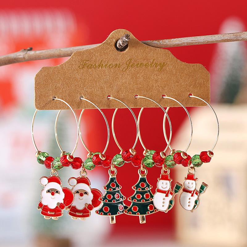 Minimalist Festive Beaded Christmas Earrings – Creative, Personalized Holiday Fashion