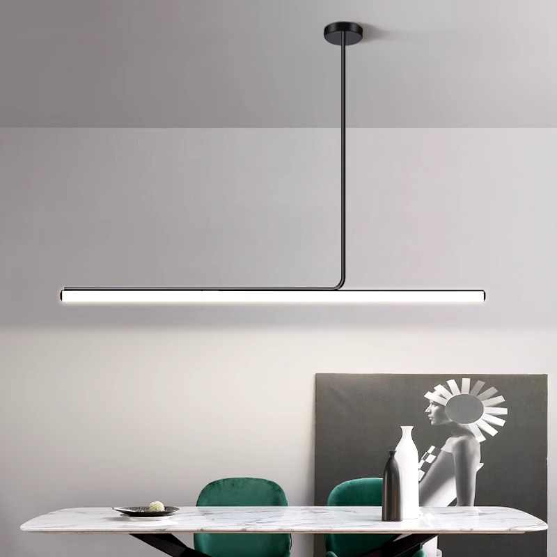 Dimming Minimalist Straight Dining Room Light, Kitchen Long Pendant Light