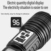 Super Big Flashlight USB Rechargeable Most Strong LED Flash Light Long Range Torch Zoom Outdoor Lamp With Digital Power Display