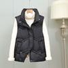 Autumn and winter new stand-up collar down cotton vest women's design sense niche warm vest jacket cotton vest