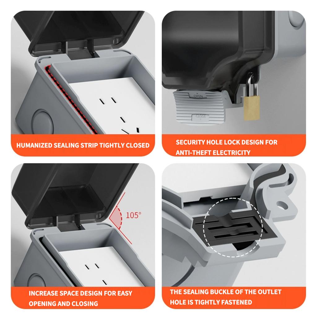 IP66 Waterproof ABS Plastic Junction Box - Gray for Outdoor Power Distributionoutdoor rainstorm proof