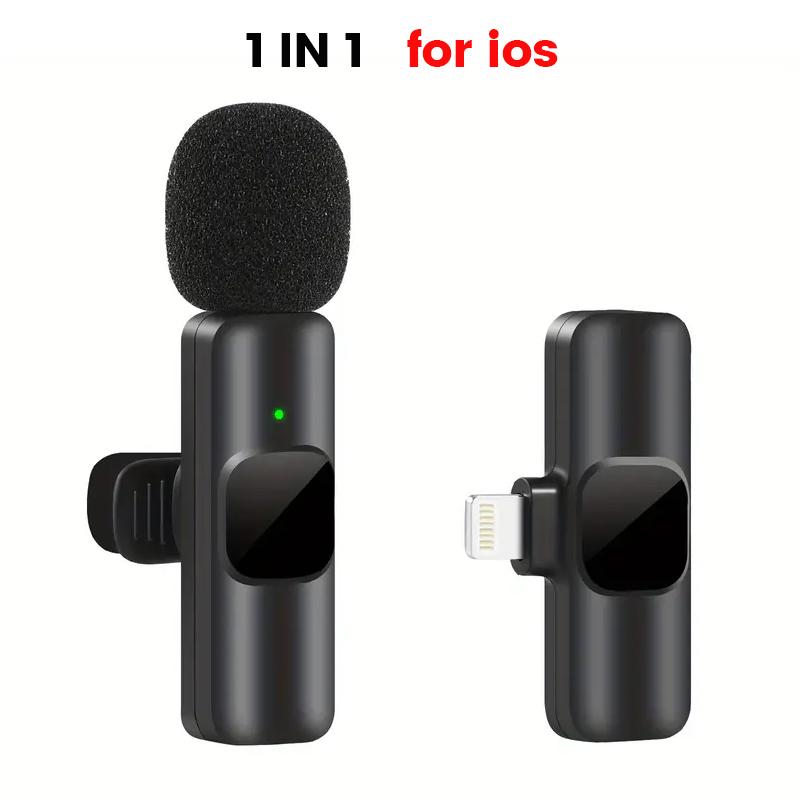 New Wireless Lavalier Microphone Portable Audio Video Recording Mini Mic for iPhone Android Live Broadcast Gaming Phone Mic