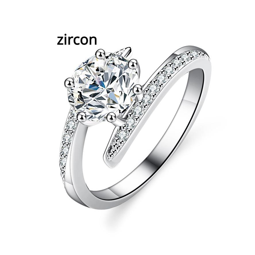 D Color 1ct Moissanite Diamond Ring for Women 925 Sterling Silver One Carat Cross Six Claw Ring Wedding Ring Proposal Diamond Ring Gift for Girlfriend